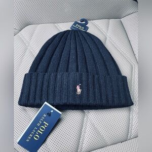 Ralph Lauren Black Wool Knit Beanie Hat Unisex